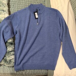 Peter Millar Men's Blue 1/4 Zip Sweater - Keene